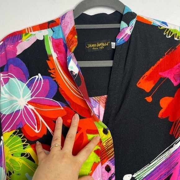 Jams World Caviar unique colorful artsy print blouse - Picture 2 of 9